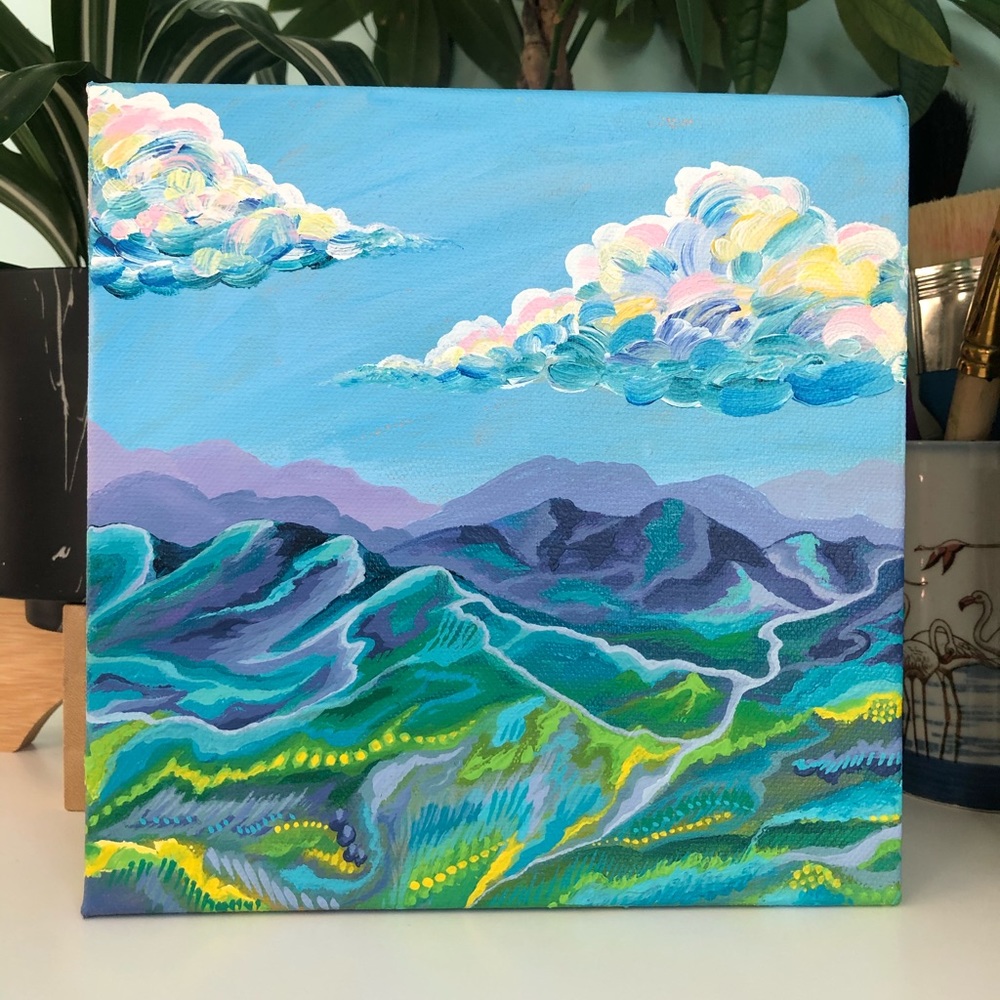 Colorful Mountain Painting 🏔 Original Artwork 🖼